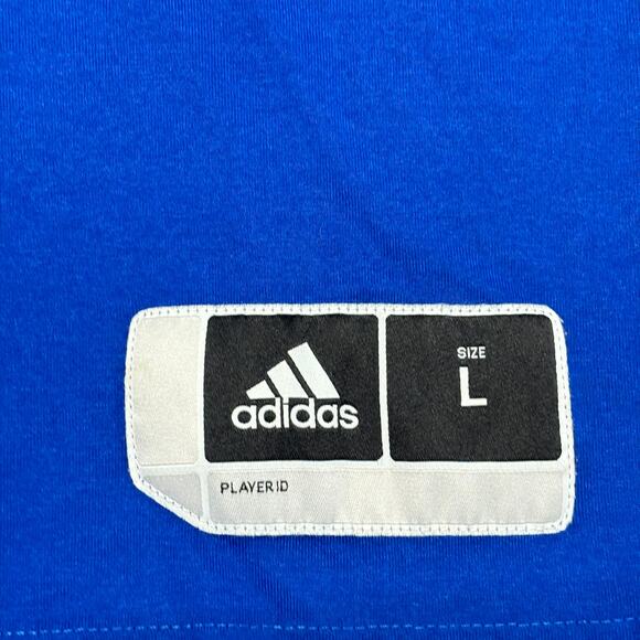 Adidas Kansas University Jayhawks Blue Red Mens L Center Logo Long Sleeve Shirt - Picture 5 of 8